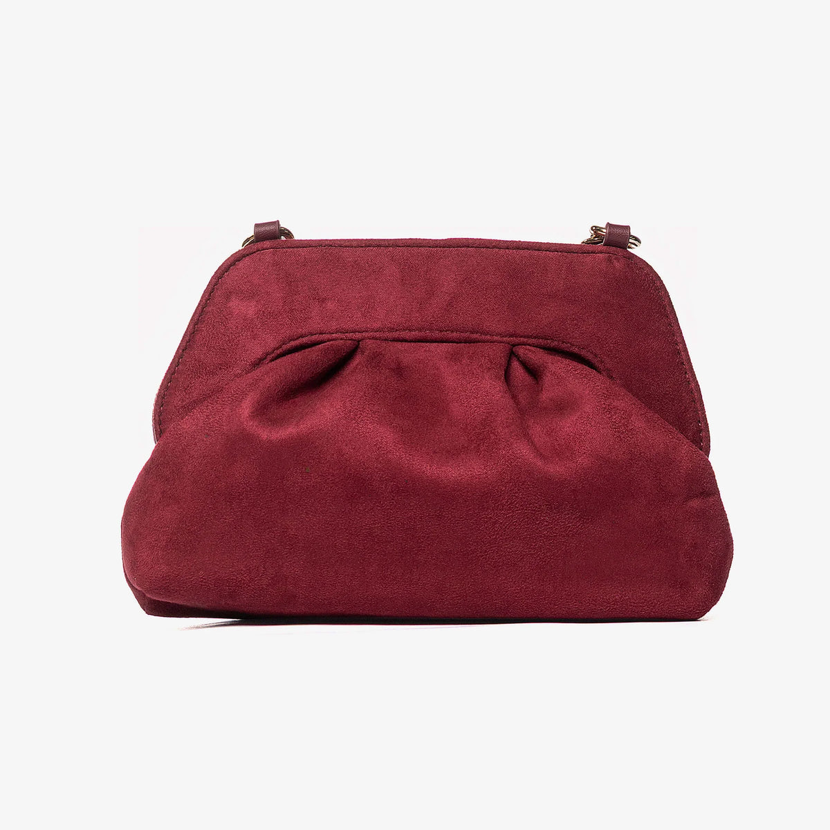 Secret Pon Pon Borsa Margaret Suede Clutch Small Colore Bordeaux