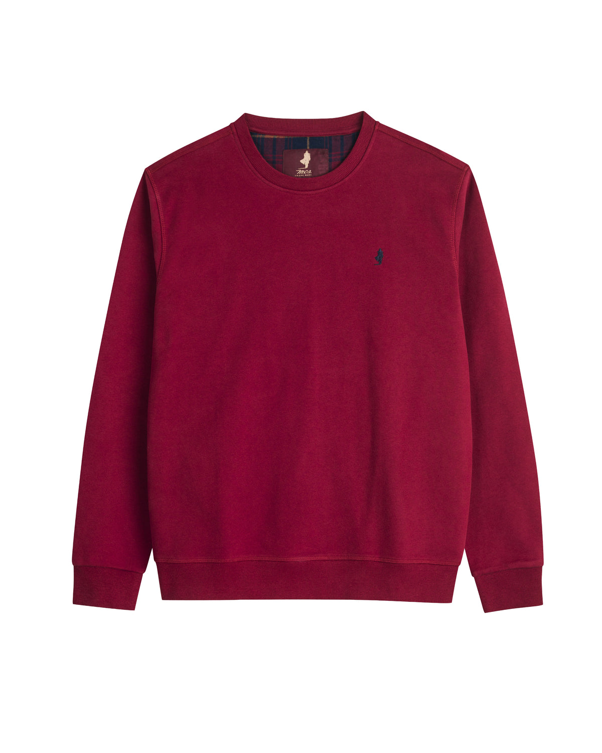 MCS Felpa Uomo Girocollo con Logo Ricamato Colore Rosso Bordeaux