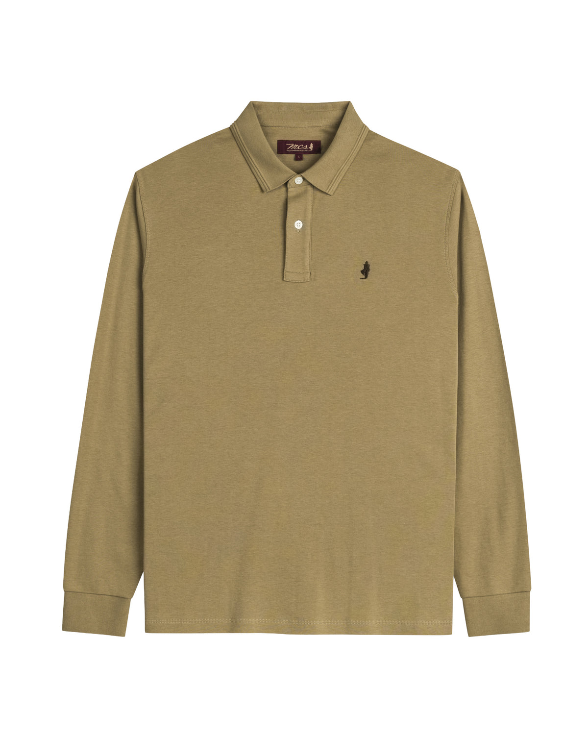 MCS Polo Uomo a Maniche Lunghe Colore Beige