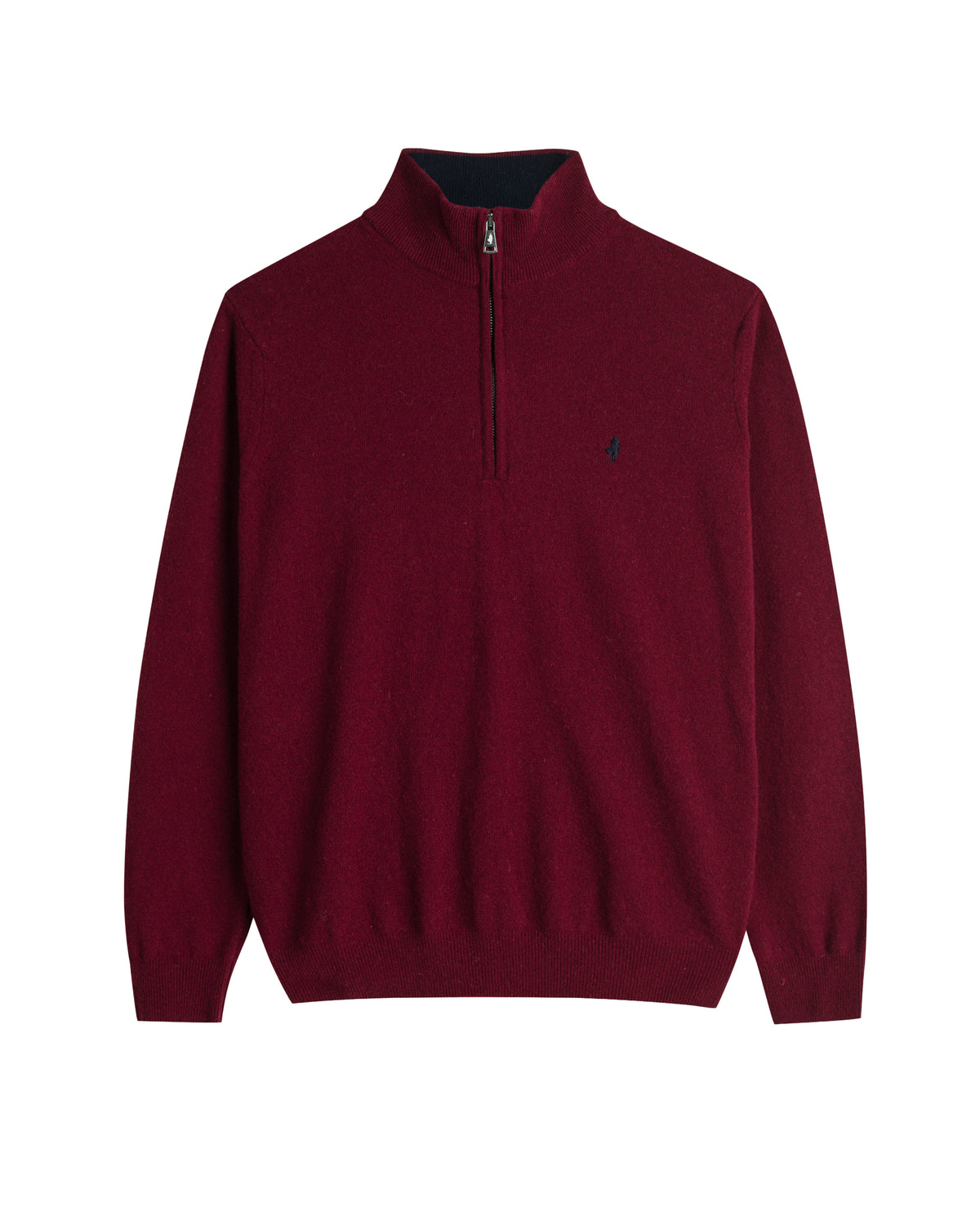 Mcs Maglia Uomo Mezza Zip con Logo Colore Rosso Bordeaux