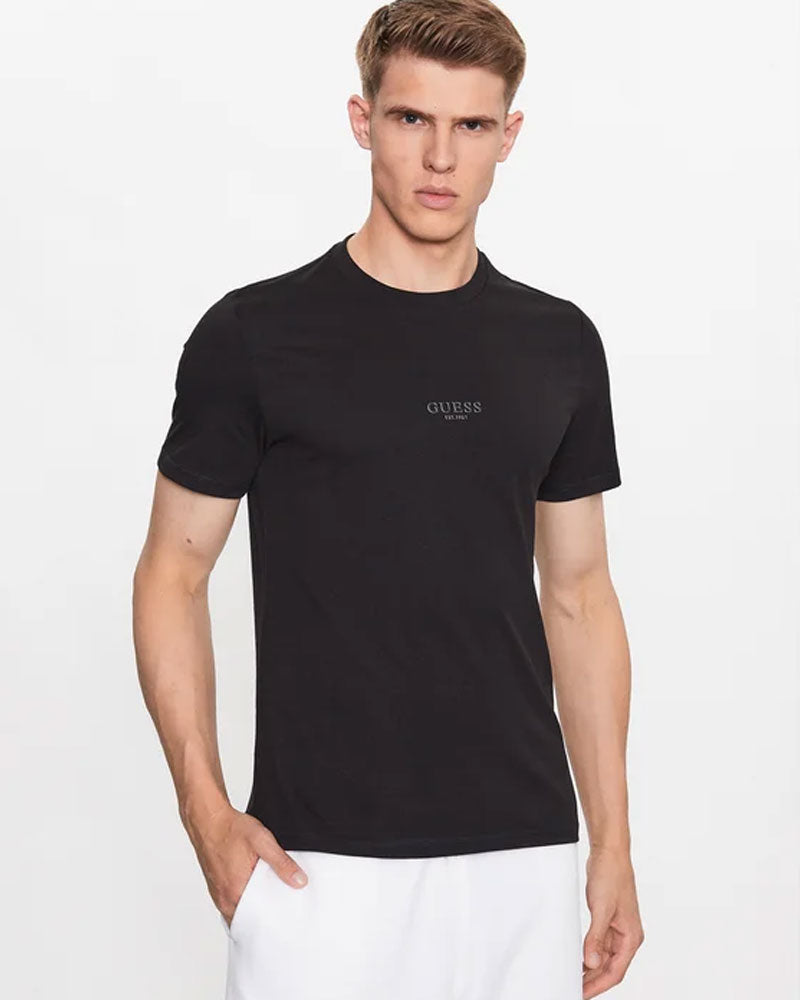 Guess T-Shirt con Logo Centrale Colore Nero