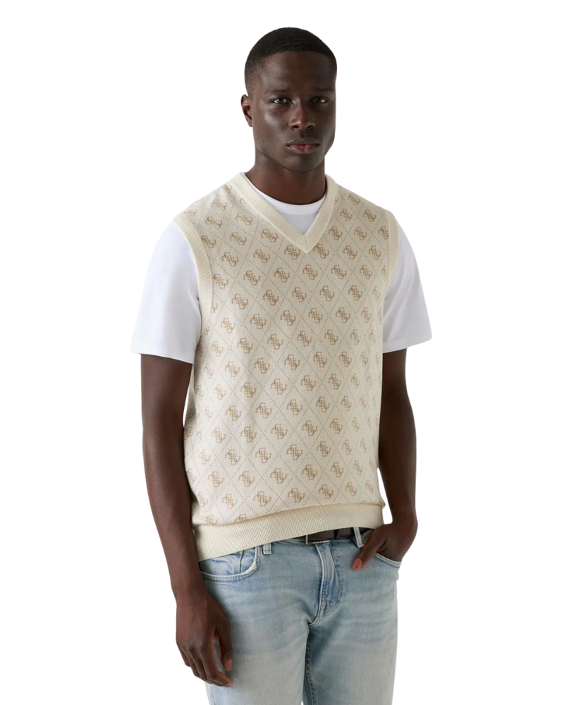 Guess Gilet con Logo 4g Jacquard