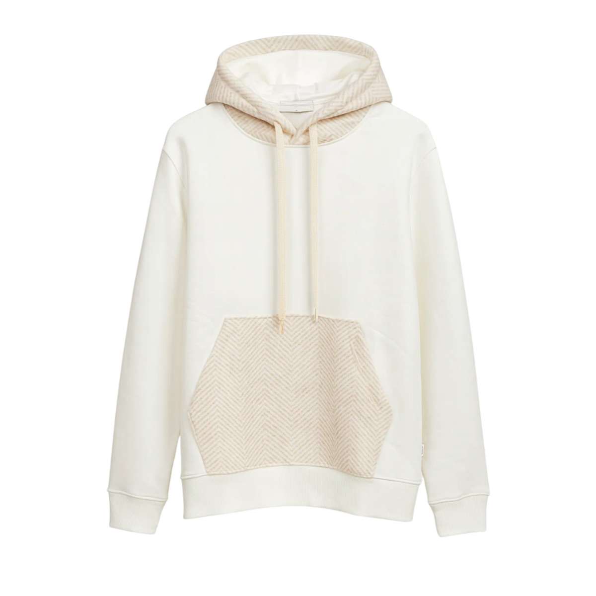 Over D Felpa con Cappuccio Colore Bianco Panna