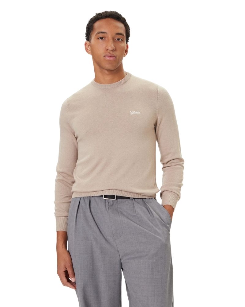 Guess Maglione Slim Fit Colore Beige da Uomo
