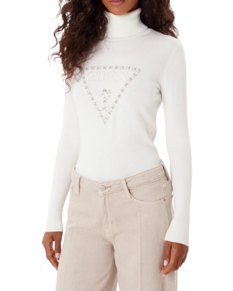 Guess Maglione collo Alto Colore Bianco da Donna