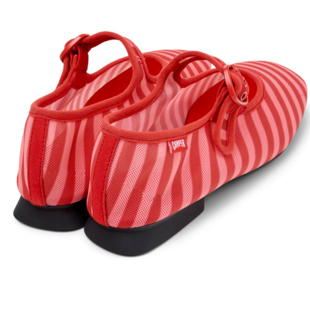 Camper Ballerine a Righe Colore Rosso