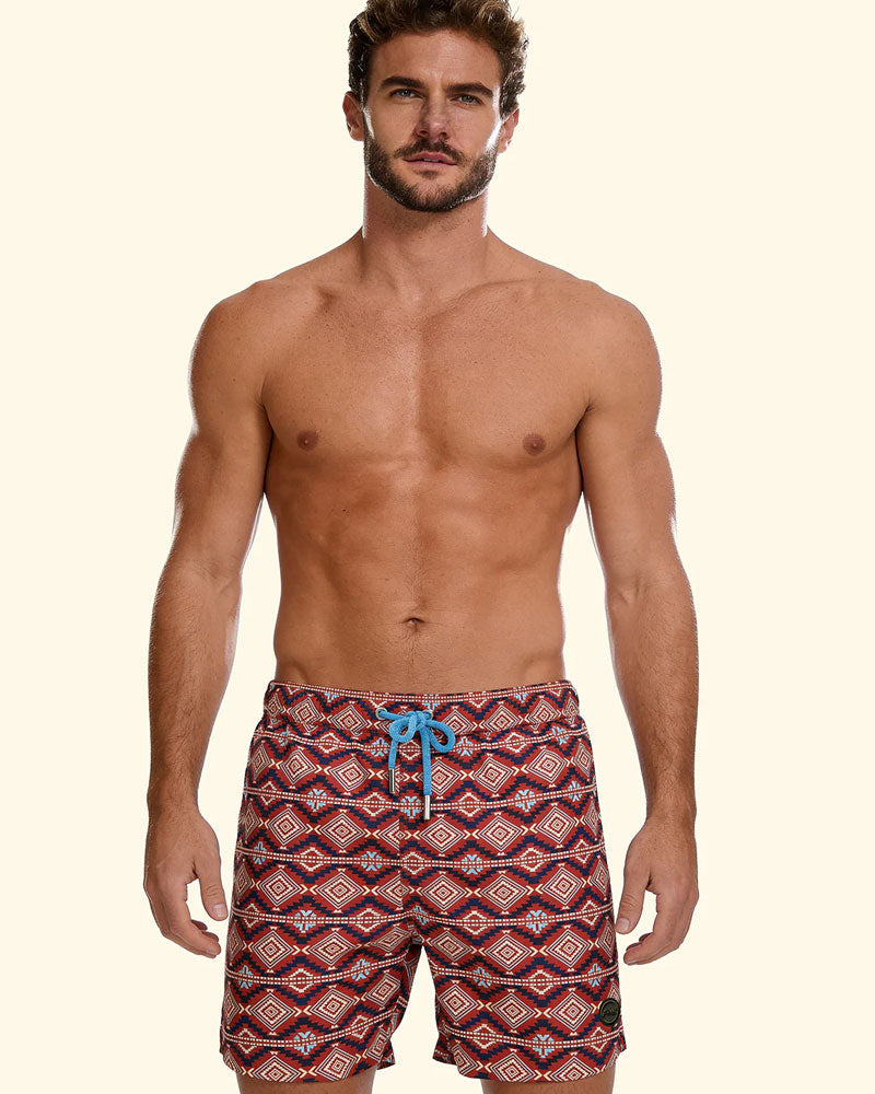F**k Shorts Mare con Fantasia Colore Rosso