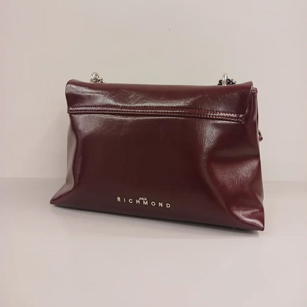 Richmond Borsa con Tracolla Logo Silver Colore Bordeaux