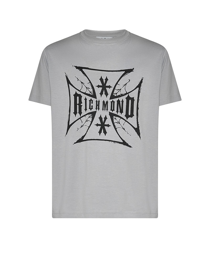 Richmond X T-Shirt con Stampa Nera da Uomo Colore Grigio