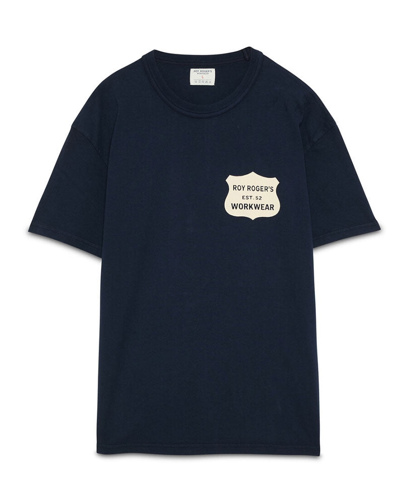 Roy Roger's T-Shirt con Stampa "Call Now, Regret Never" Colore Blu Navy