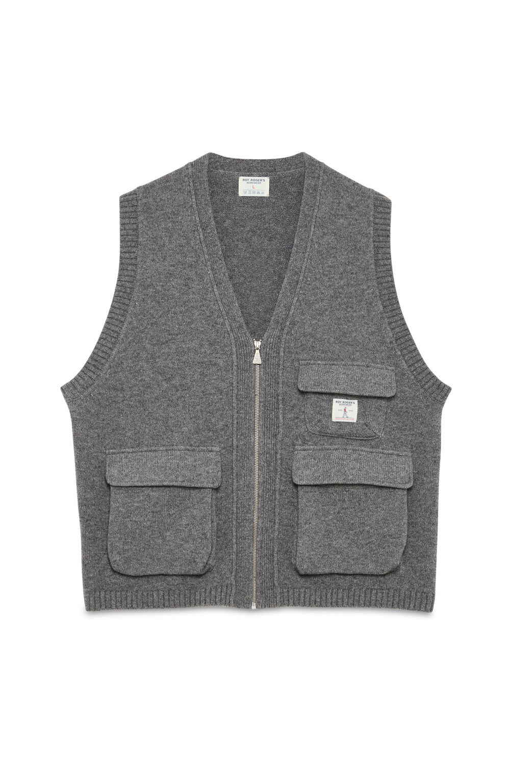 Roy Roger’s Gilet in Maglia Workwear con Zip Colore Grigio