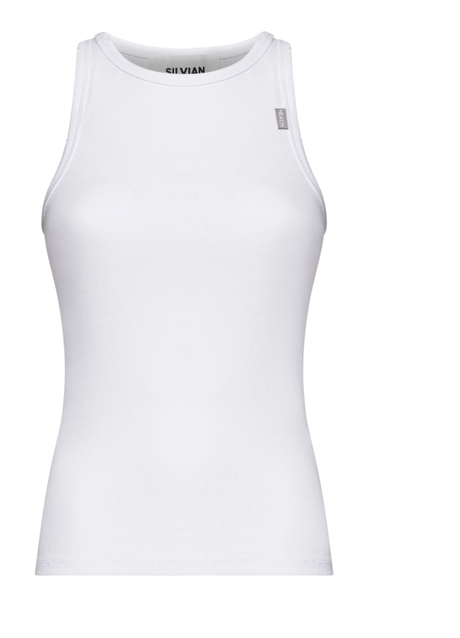 Silvian Heach Canotta Giromanica con Applicazioni Colore Bianco
