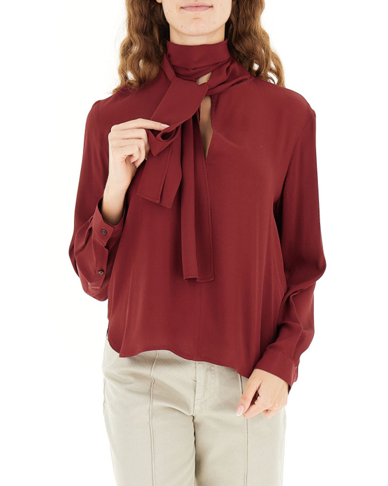 Seventy Venezia Blusa con Fiocco Colore Bordeaux