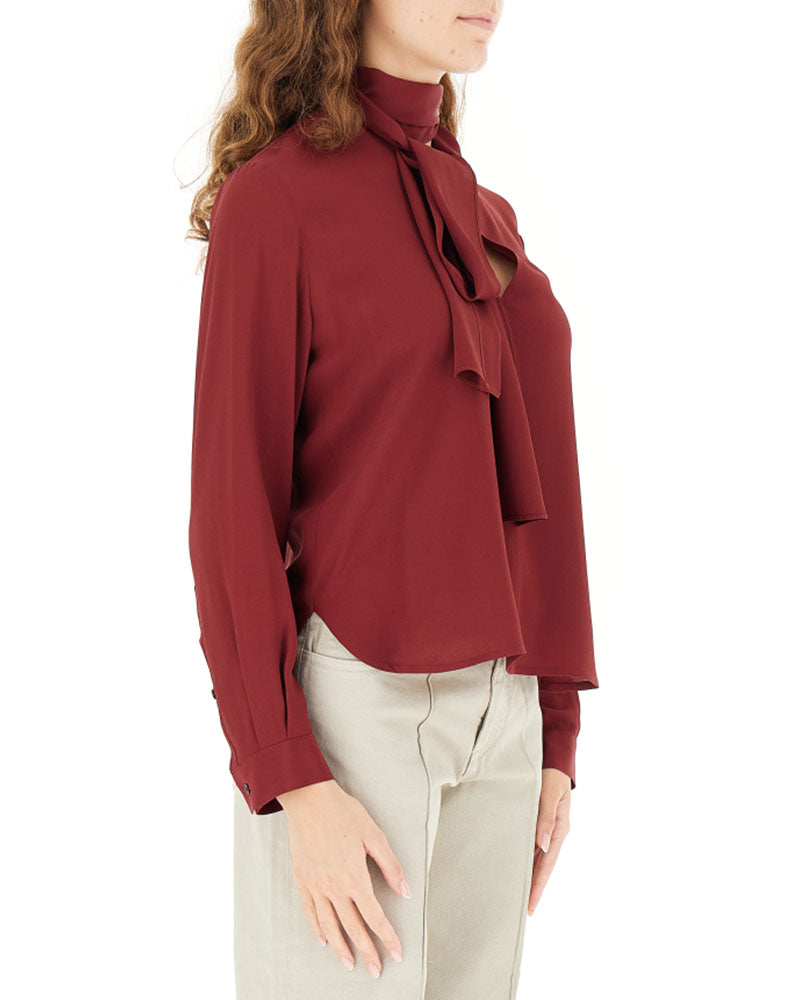 Seventy Venezia Blusa con Fiocco Colore Bordeaux 2