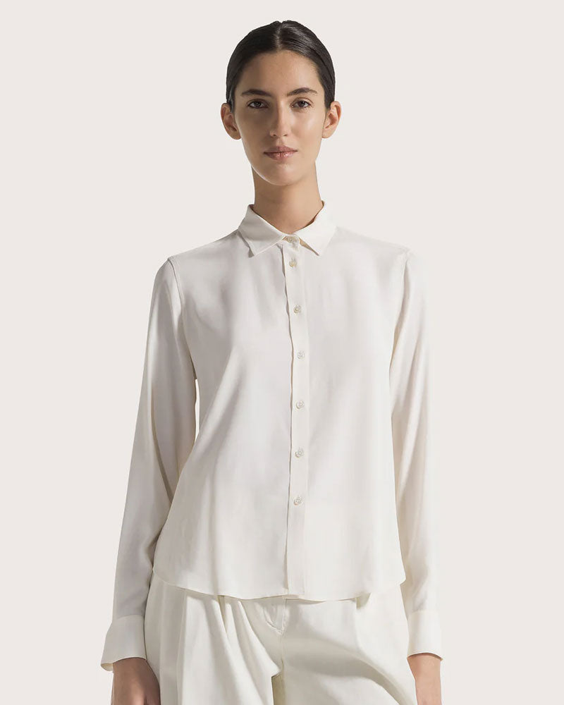 Seventy Venezia Camicia Fit Aderente in Misto Seta Colore Bianco da Donna