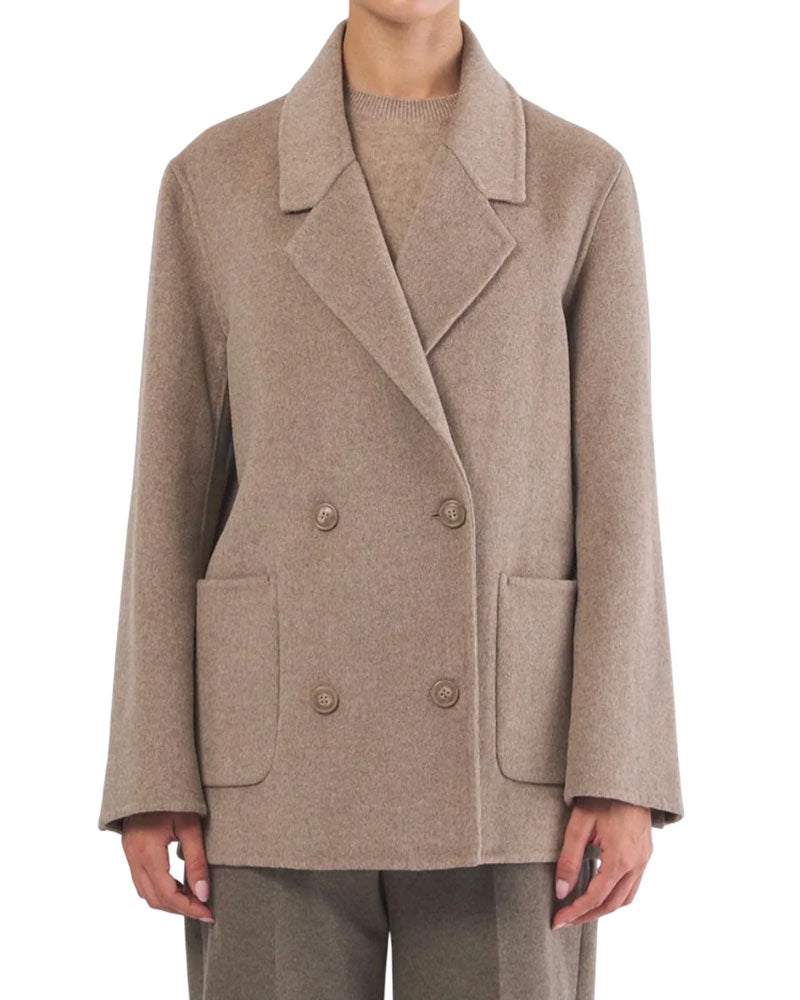 Seventy Venezia Cappotto Doppiopetto in Lana Colore Beige da Donna