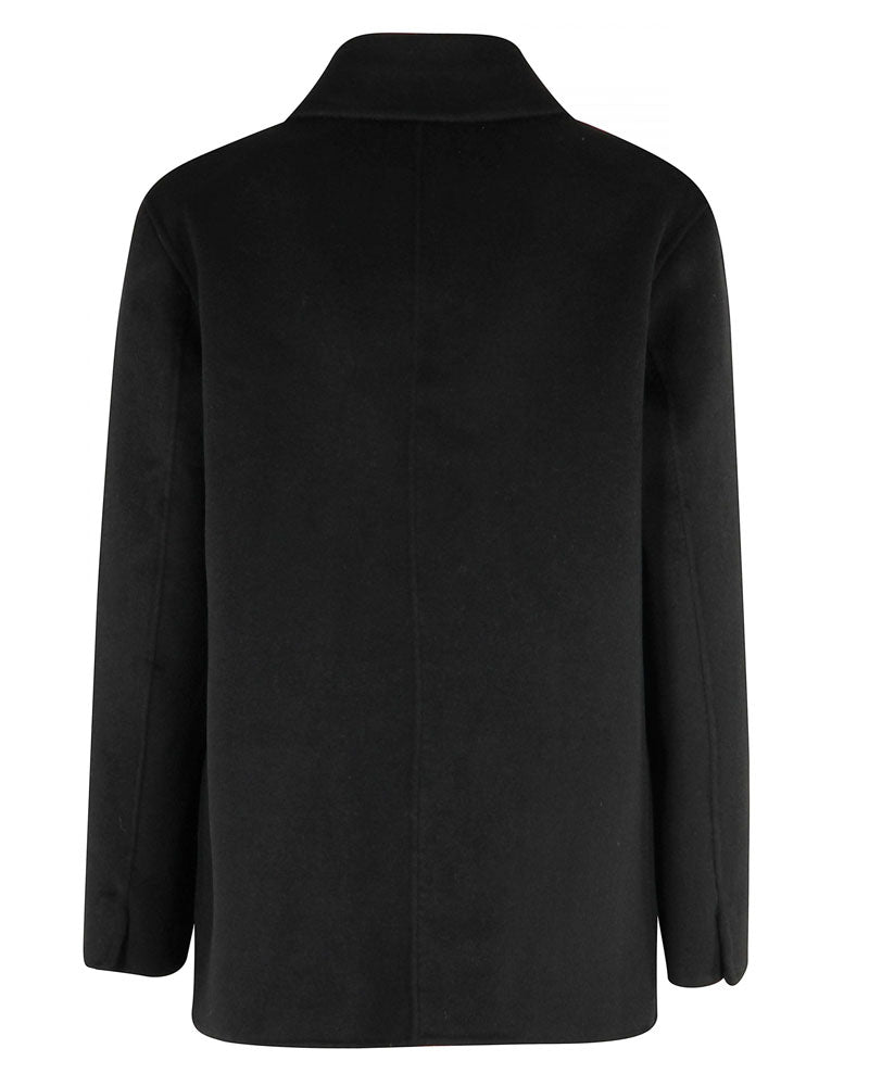 Seventy Venezia Cappotto Doppiopetto in Lana Colore Nero da Donna