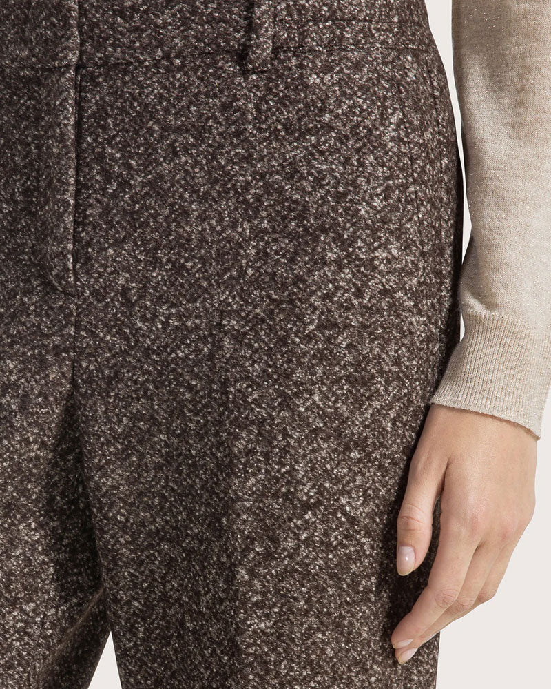 Seventy Venezia Pantalone Semielasticato in Pied de Poule Colore Bronzo