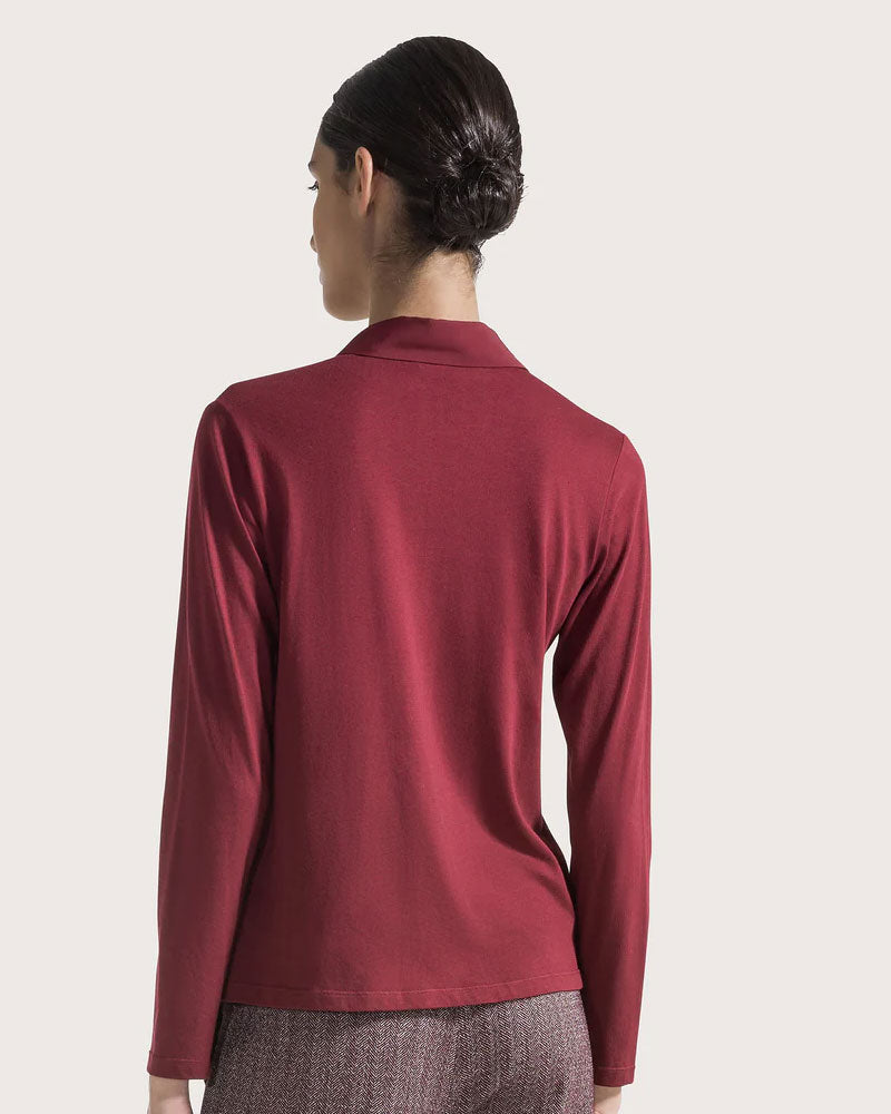 Seventy Venezia Polo in Misto Seta Colore Bordeaux da Donna