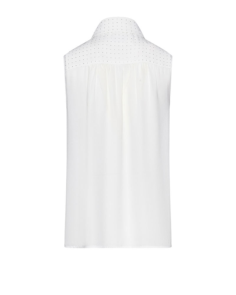 Silvian Heach Camicia Smanicata con Nodo Colore Bianco