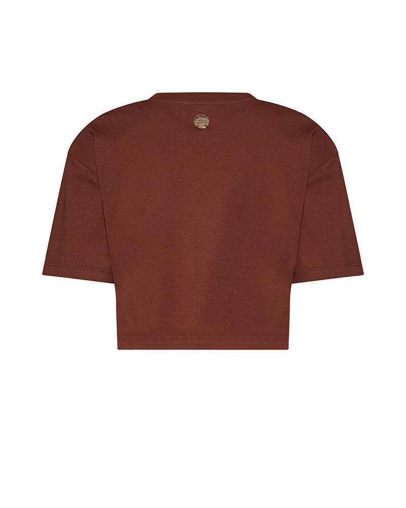 Silvian Heach Maglia Crop Con Stampa Colore Cappuccino