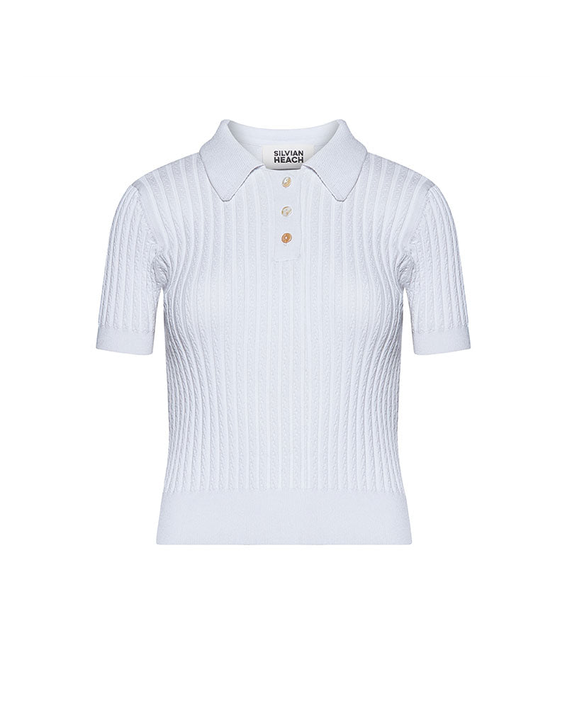 Silvian Heach Polo a Costine da Donna Colore Bianco