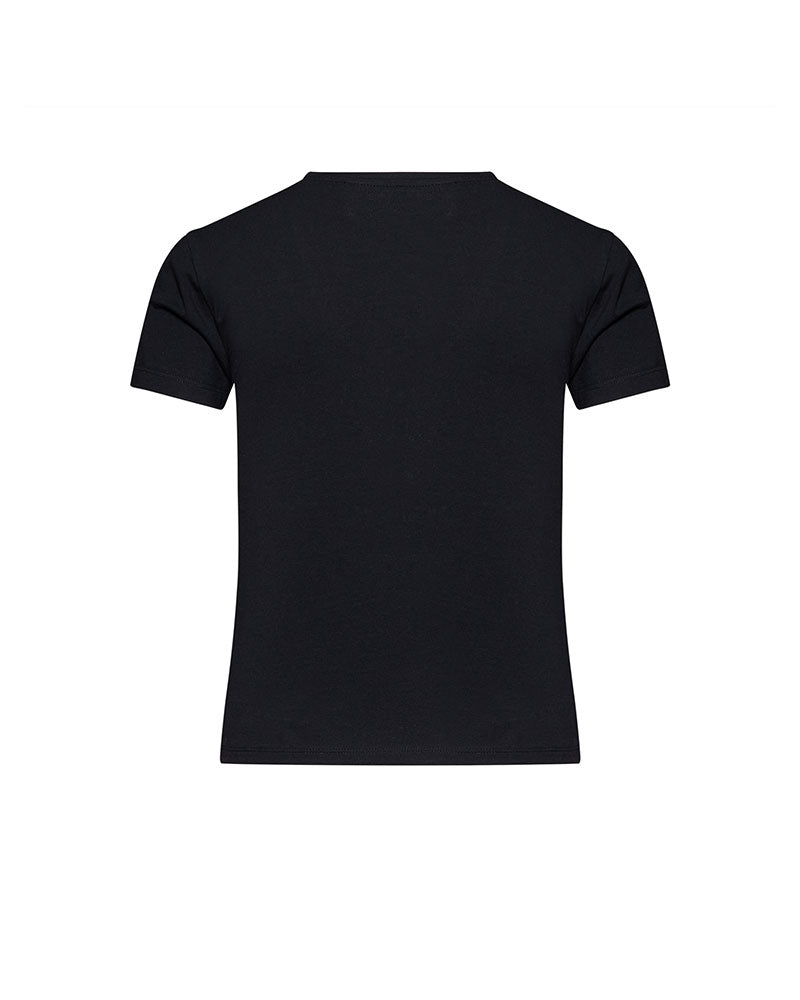 Silvian Heach T-Shirt con Scollo a V e Punti Luce da Donna Colore Nero