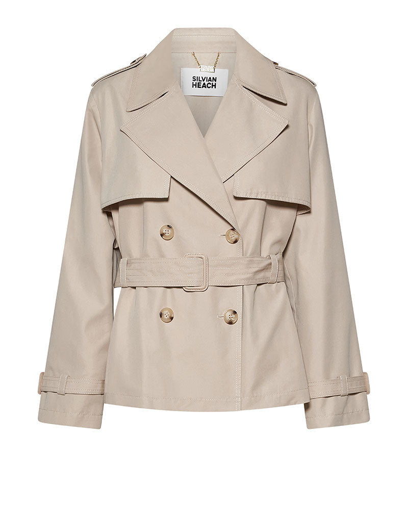 Silvian Heach Trench Impermeabile in Cotone da Donna Colore Beige