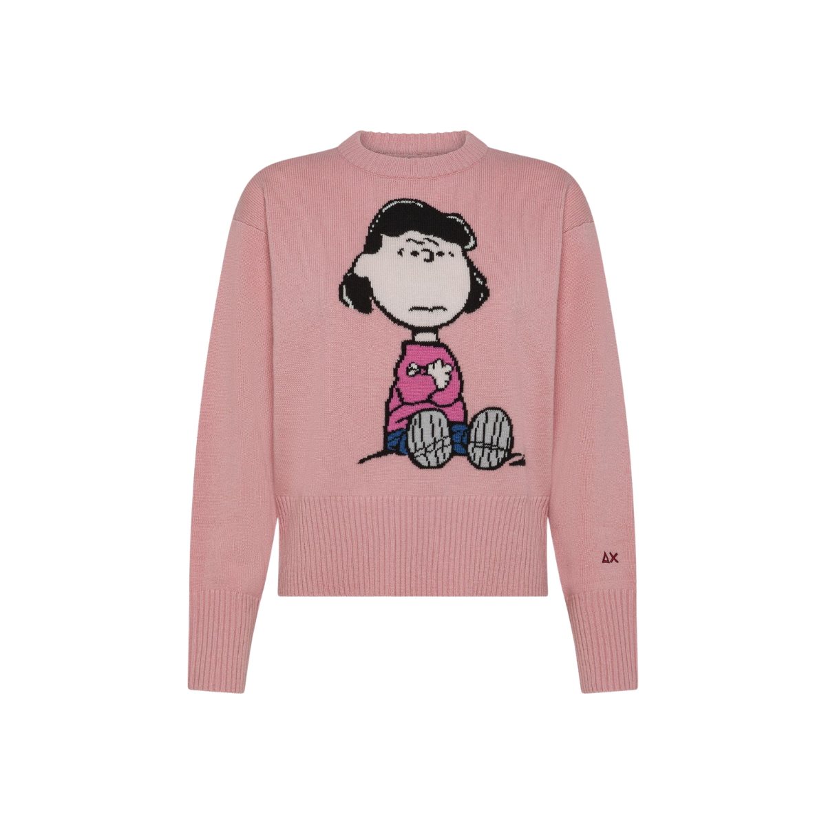 Sun 68 Maglia Peanuts in Misto Lana Jacquard Colore Rosa