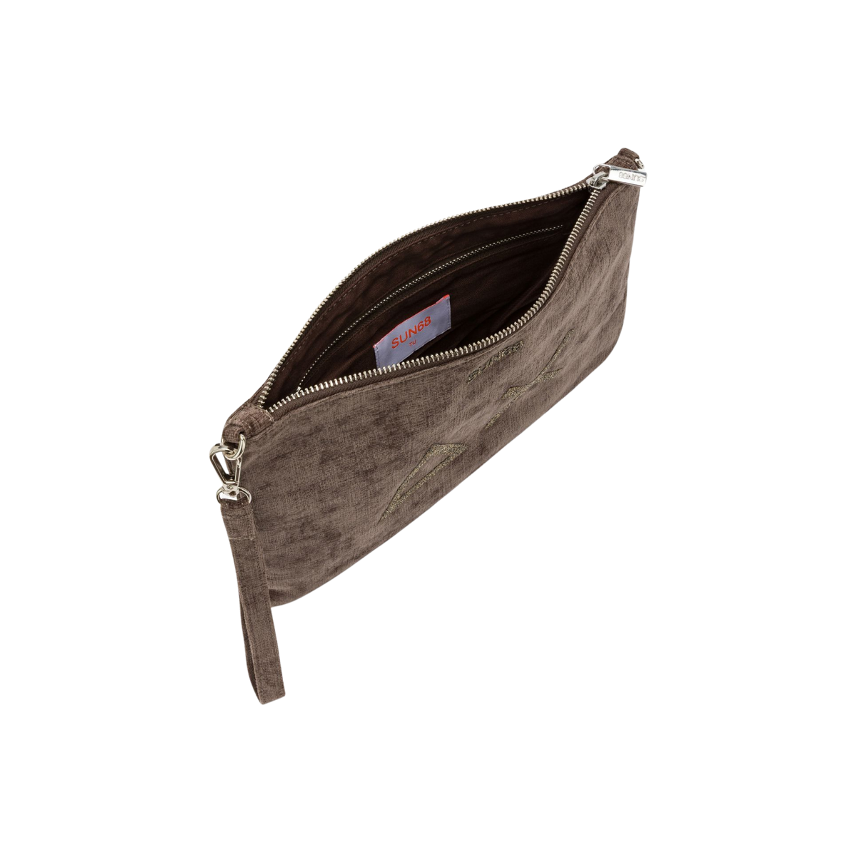 Sun 68 Pochette in Velluto con Logo Colore Marrone