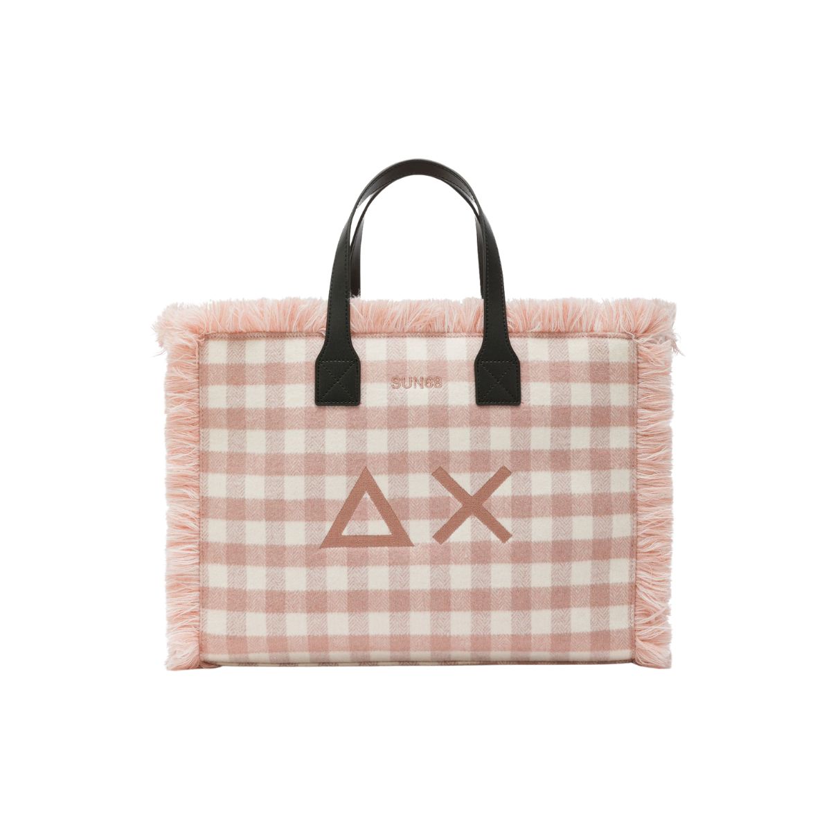 Sun 68 Shopping Bag Midi Cali in Lana Check Colore Rosa