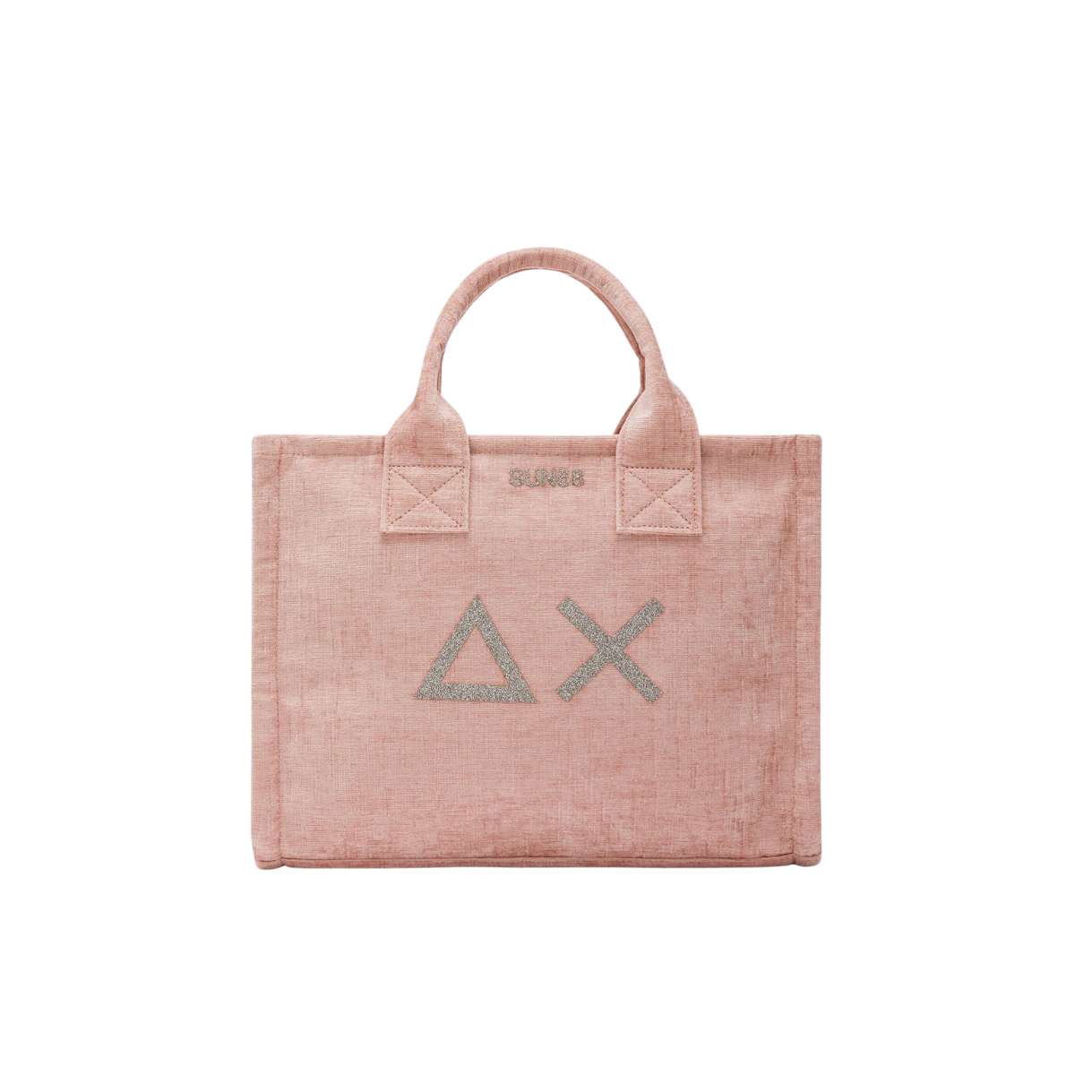 Sun 68 Shopping Bag Midi Cali in Velluto Colore Rosa