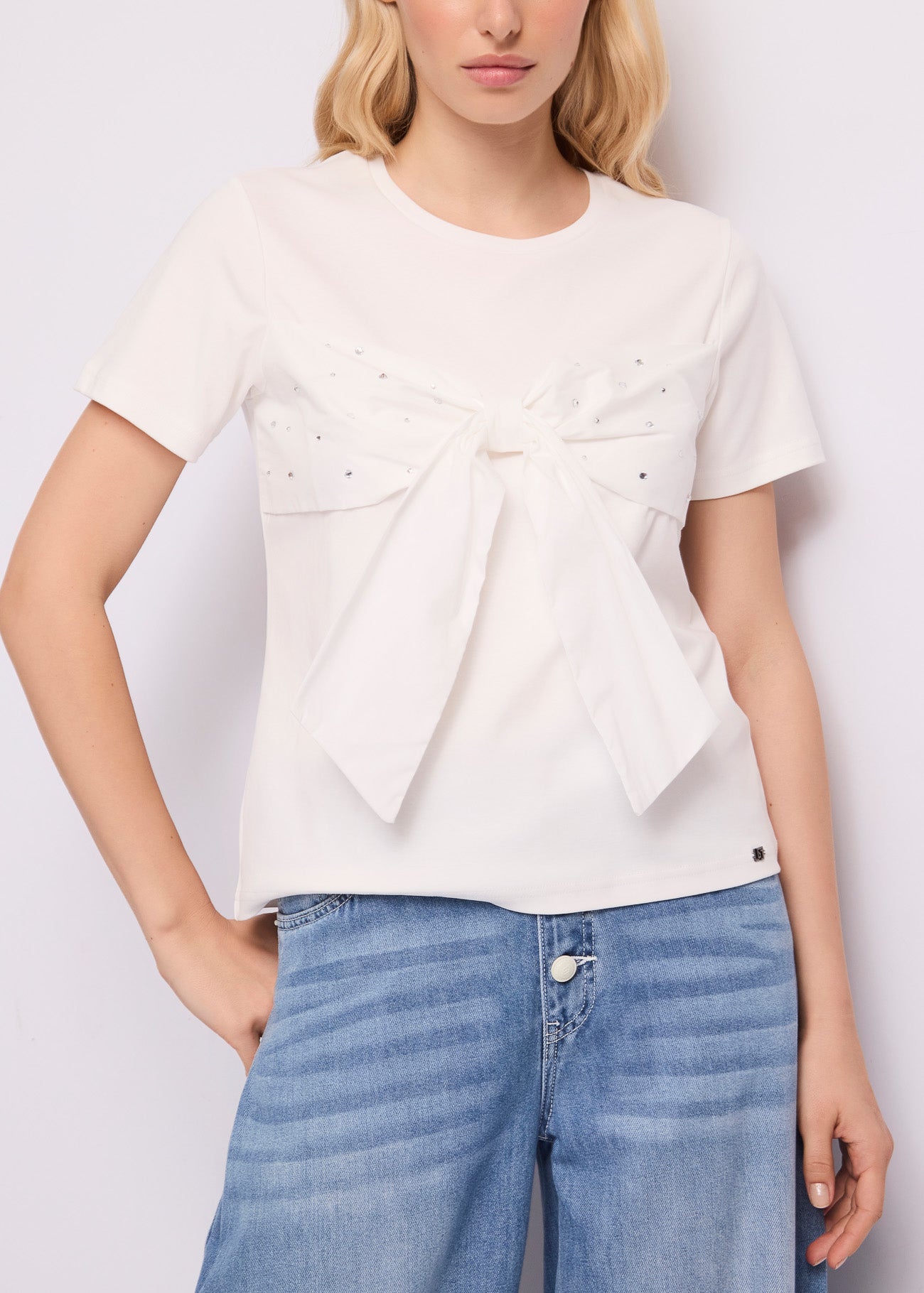 T-Shirt Gaudì Jeans Donna con Fiocco