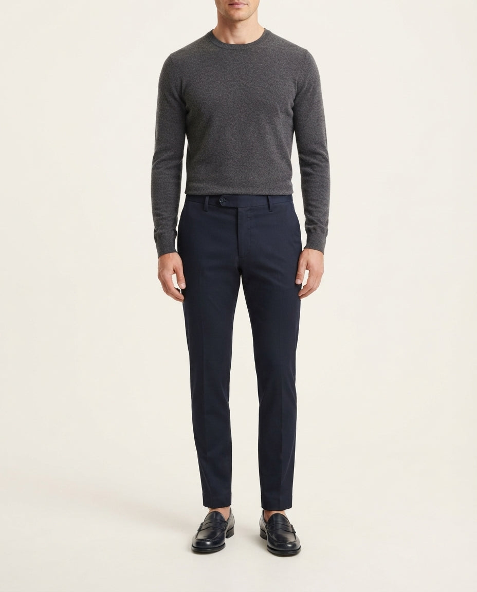 Grillo Sport Pantalone Uomo Sartoriale Slim Fit Colore Blu Navy
