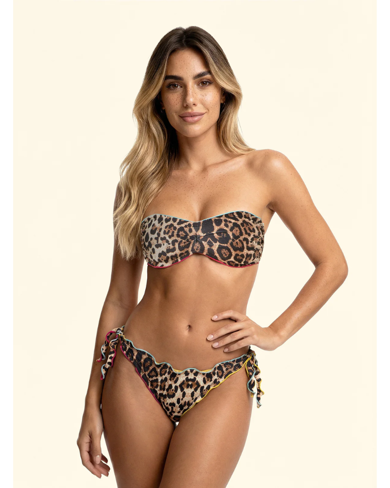 F**K Bikini Donna Fascia con Slip Regolabile Fantasia