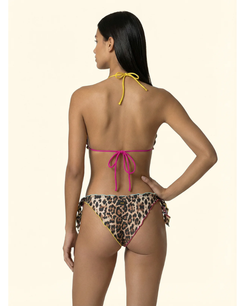 F**K Bikini Donna Triangolo con Slip Regolabile Fantasia
