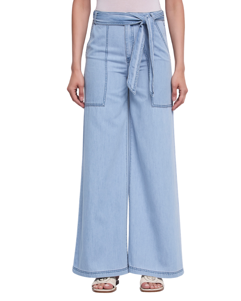 Gaudì Jeans Palazzo Donna Denim Chiaro con Cintura