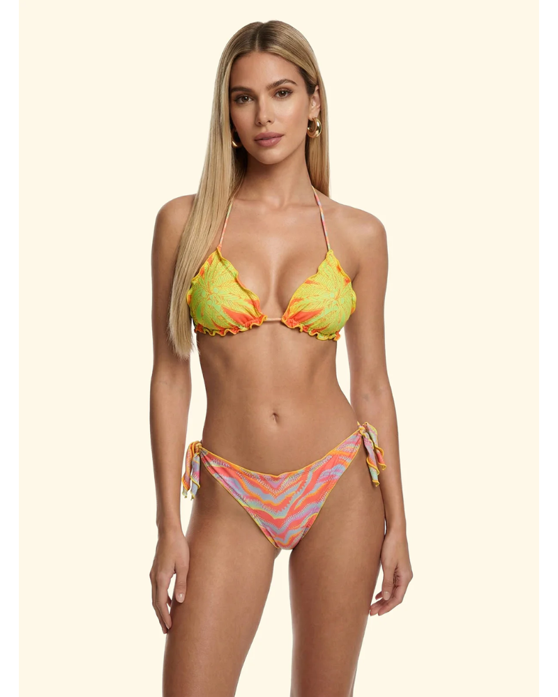 F**K Bikini Donna Triangolo con Slip Regolabile Fantasia