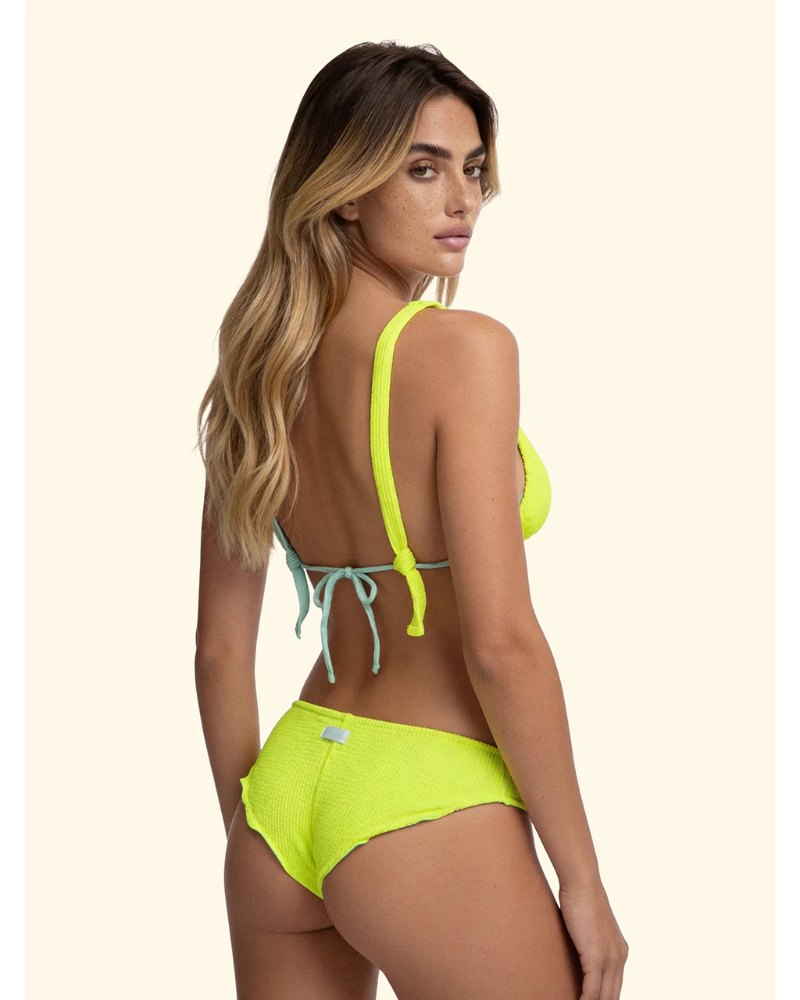 F**K Bikini Donna Triangolo Alto con Slip Culotte Fissa Verde Acqua