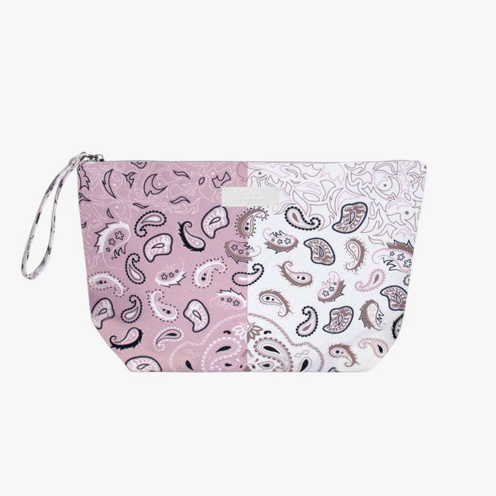 F**k Pochette con Manico Maxi con Fantasia Colore Rosa/Bianco