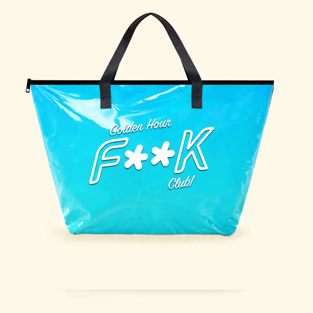 F**k Maxi Borsa Mare in PVC Colore Turchese