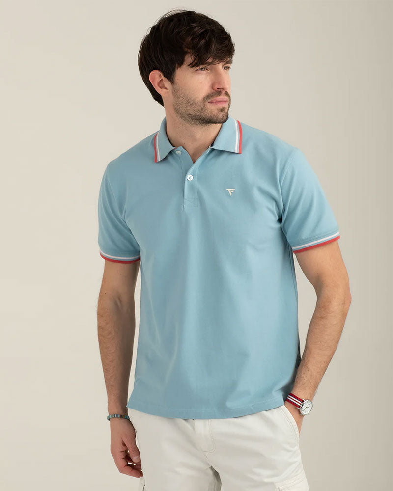 Fred Mello Polo in Piquet Stretch Colore Acqua