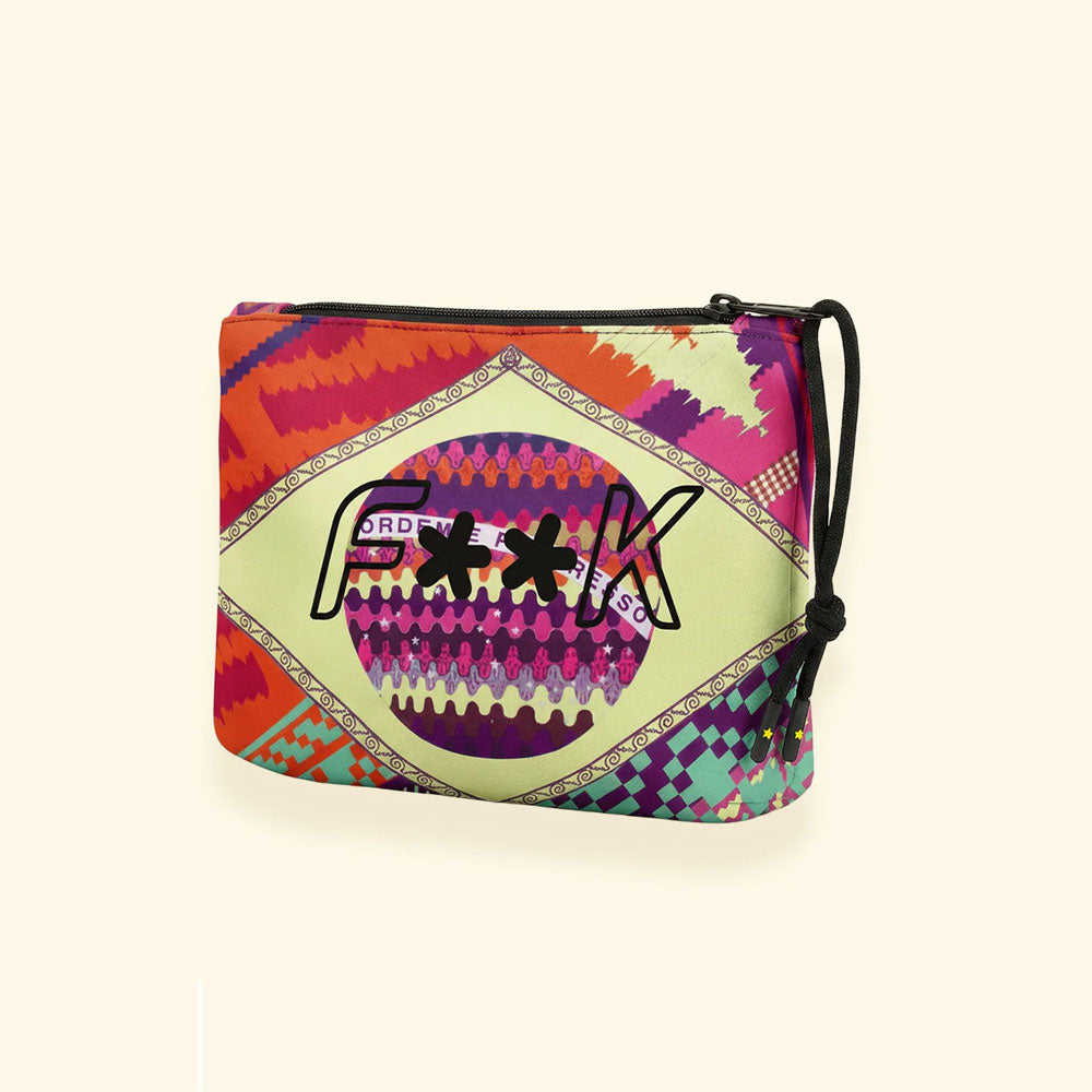 F**k Pochette Regular con Fantasia Colore Arancione Geometrico