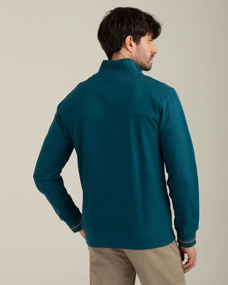 Fred Mello Felpa Full Zip con Collo a Listino Colore Atlantic