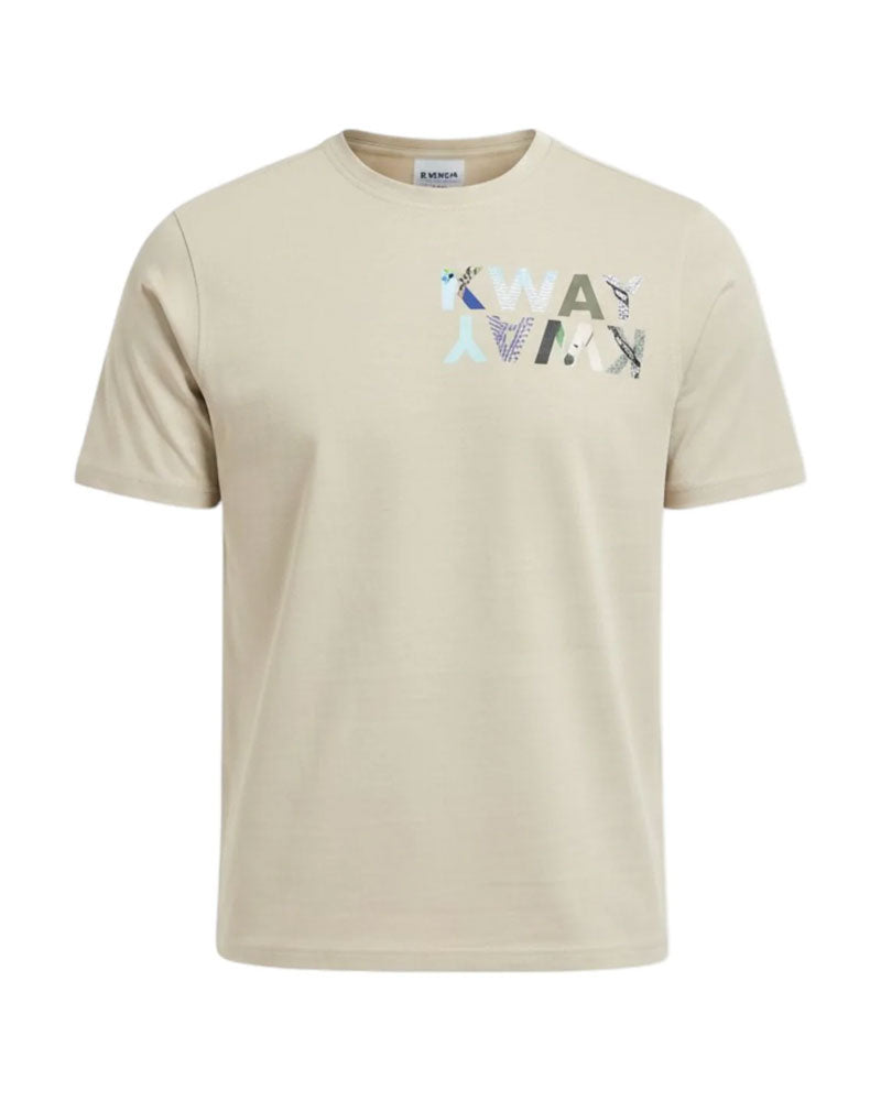 K-Way T-Shirt Odom Lettering Colore Beige