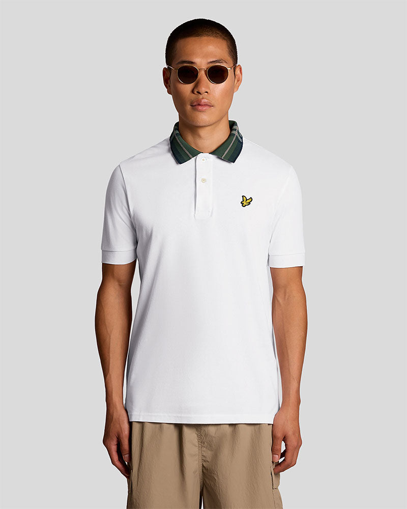 Lyle & Scott Polo con Coletto Scozzese Colore Bianco
