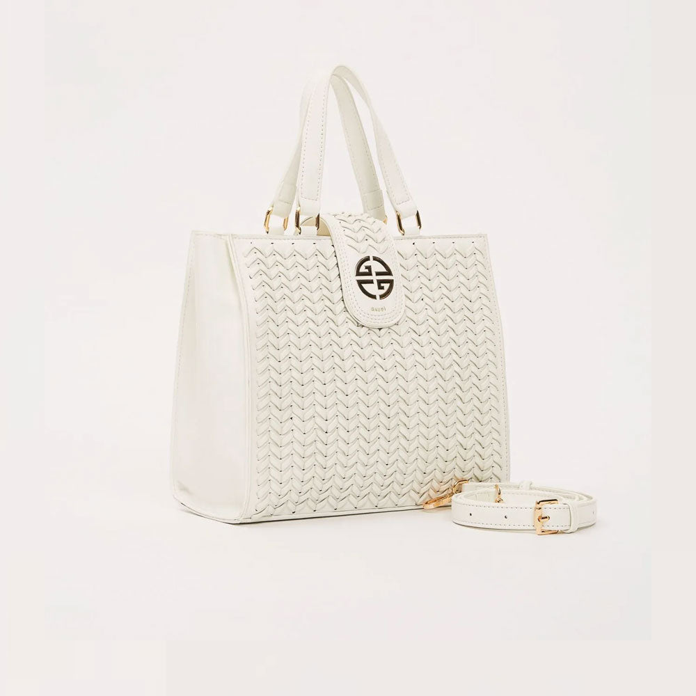 Gaudì Borsa Shopping in Similpelle Colore Bianco