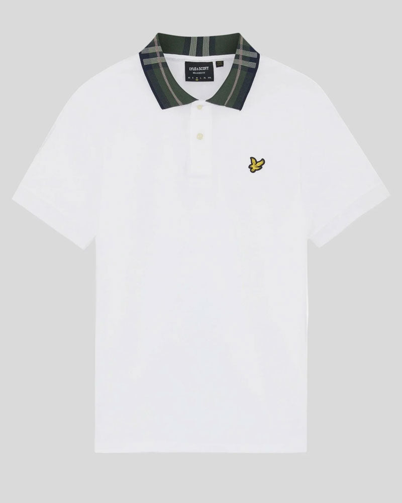 Lyle & Scott Polo Collo Tartan Colore Bianco