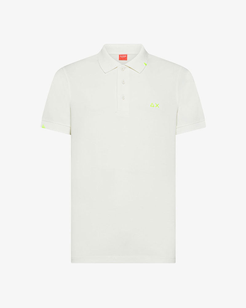 Sun 68 Polo Vintage in Piquet di Cotone Colore Bianco