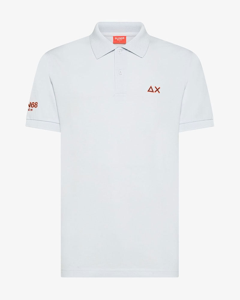 Sun68 Polo con Sottocollo a Contrasto Colore Bianco